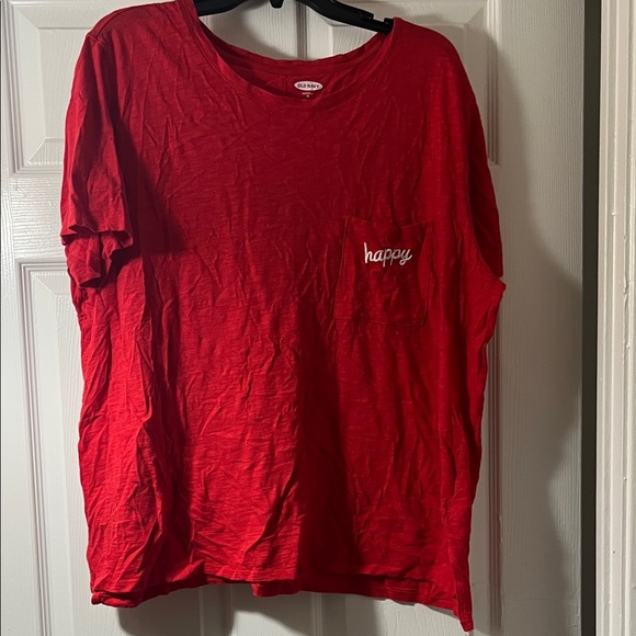 Old Navy Vibrant Red Boyfriend Tee - Picture 1 of 2